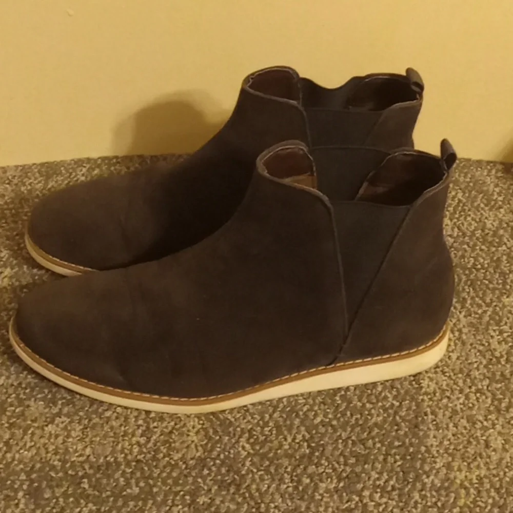 Reserved Footwear size 13 black faux suede slip on shoe